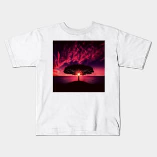 Tree Photography, Oak Tree Silhouette, Trees, Purple Tree, Nature Wall Art, Landscape Kids T-Shirt